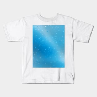 Sparkly Blue Violet and Silver Stars Abstract Design Kids T-Shirt